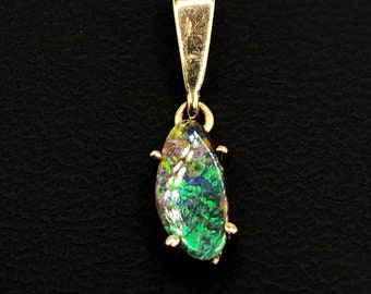 14K Gold and Opal Pendant - Small