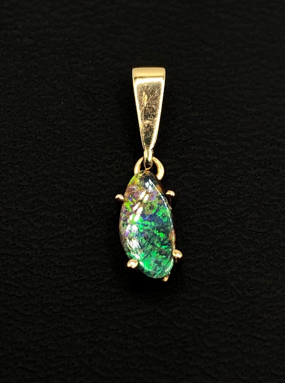 14K Gold and Opal Pendant - Small