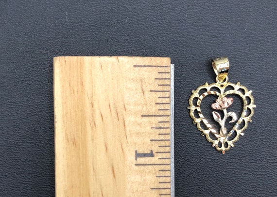 Vintage 14K Yellow, White and Rose Gold Heart and… - image 7