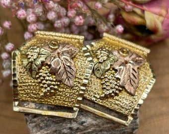Black Hills Gold Ladies Watch 12K Gold Leaves Black CUFF  display picture 3