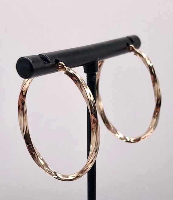 Vintage Ralph Lauren 10K Gold Oval Hoop Earrings - image 3