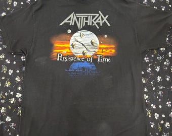 VINTAGE 1990 Anthrax Persistence of Time Tour Tshirt - SIZE XL - Etsy