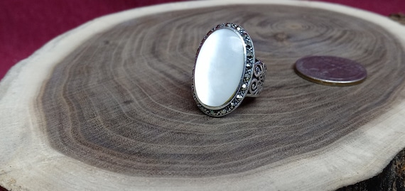 Vintage Marcasite | Mother of Pearl | Sterling Si… - image 1