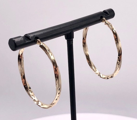 Vintage Ralph Lauren 10K Gold Oval Hoop Earrings - image 1