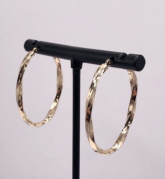 Vintage Ralph Lauren 10K Gold Oval Hoop Earrings - image 4