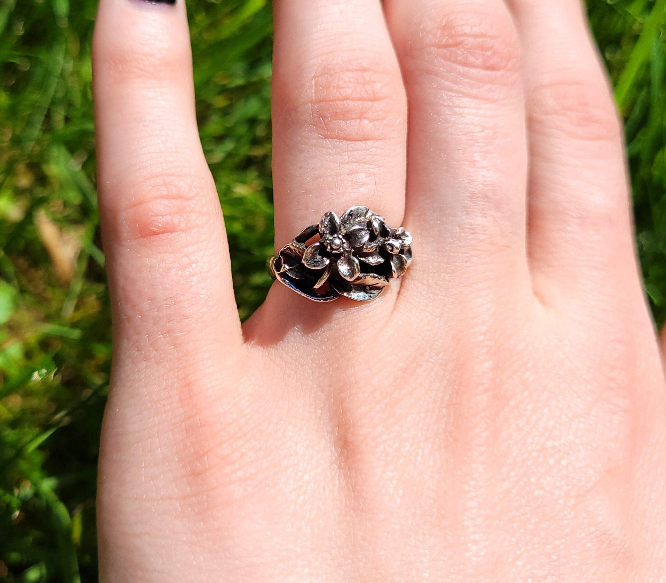 Vintage TAXCO Sterling Silver Flower Ring Size 6 1/4 - Etsy
