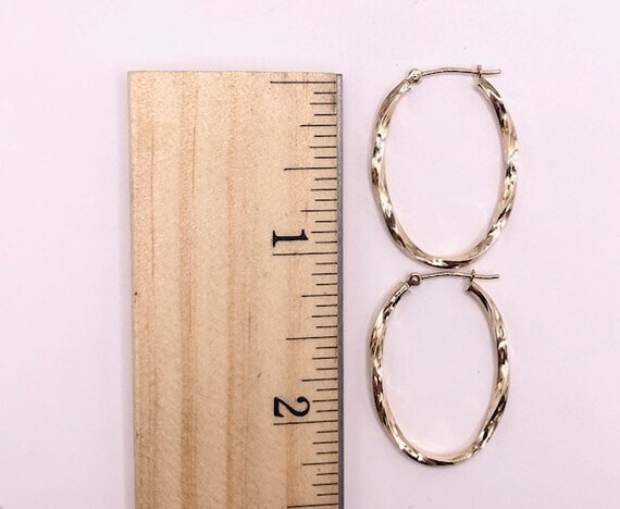 Vintage Ralph Lauren 10K Gold Oval Hoop Earrings - image 6