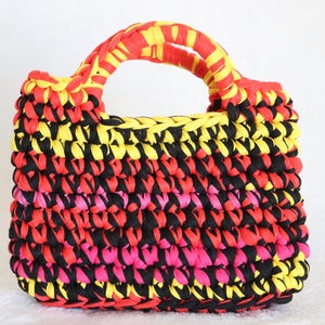 Crochet Handbag, T-Shirt Yarn Purse, Boho Bag, Crochet Bag, Crochet Purse, Gift for Her