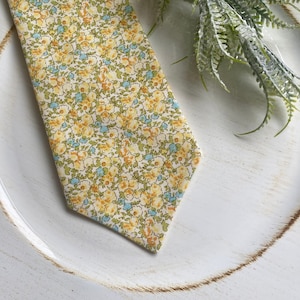 Yellow Tie-Yellow Necktie- Skinny Tie-Free Shipping-Men&#39;s Skinny Tie-Floral Necktie-Purple Tie-Yellow Floral Tie-Floral Tie-Suit and Tie
