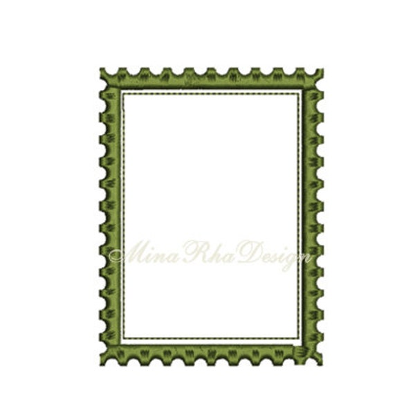 Postage Stamp Design Machine Applique Embroidery Design Instant Download