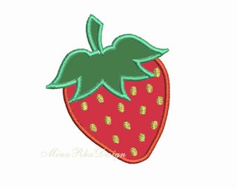 Strawberry  Applique  Machine Embroidery Applique Design Instant Download