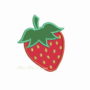 Strawberry  Applique  Machine Embroidery Applique Design Instant Download
