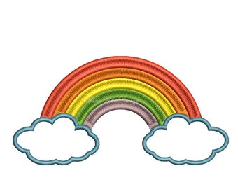 Rainbow Applique Design Machine Embroidery Design Instant Download