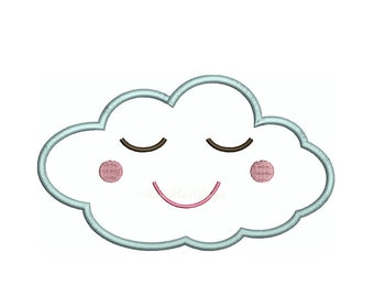 Cloud Applique Design Machine Embroidery Design Instant Download