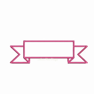 Puede incluir: Un banner rosa con un espacio en blanco en el centro. El banner es un simple contorno con un centro rectangular y dos extremos triangulares.