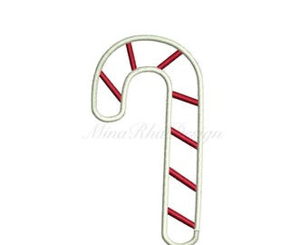 Candy Cane Applique Machine Embroidery Design
