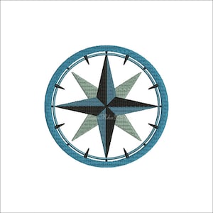 Compass Machine Embroidery Design, Instant Download