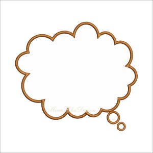 Think Bubble Applique Design Instant Download