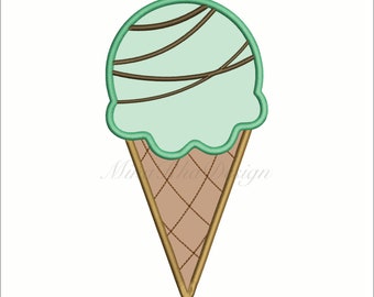 Ice Cream Cone Applique Design Machine Applique Embroidery Design Instant Download