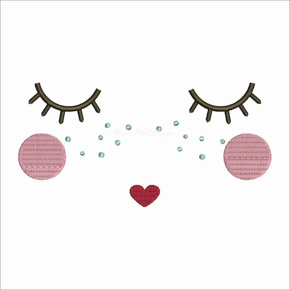Machine Embroidery Cute Doll Face Design Face Embroidery Design Instant Download