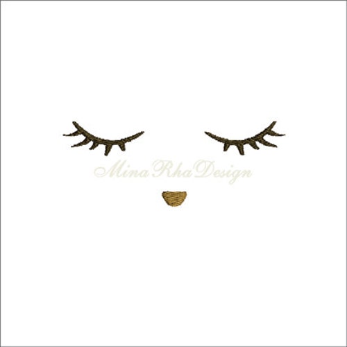 Sleeping Doll Face Machine Embroidery Designinstant DOWNLOAD Etsy
