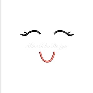 Doll Face Smile Doll Face Embroidery Design  Instant Download