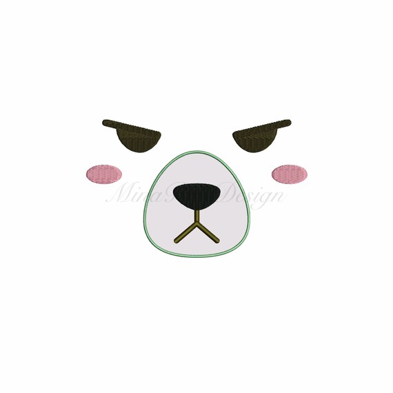 Angry Bear Doll Face Machine Embroidery Pattern