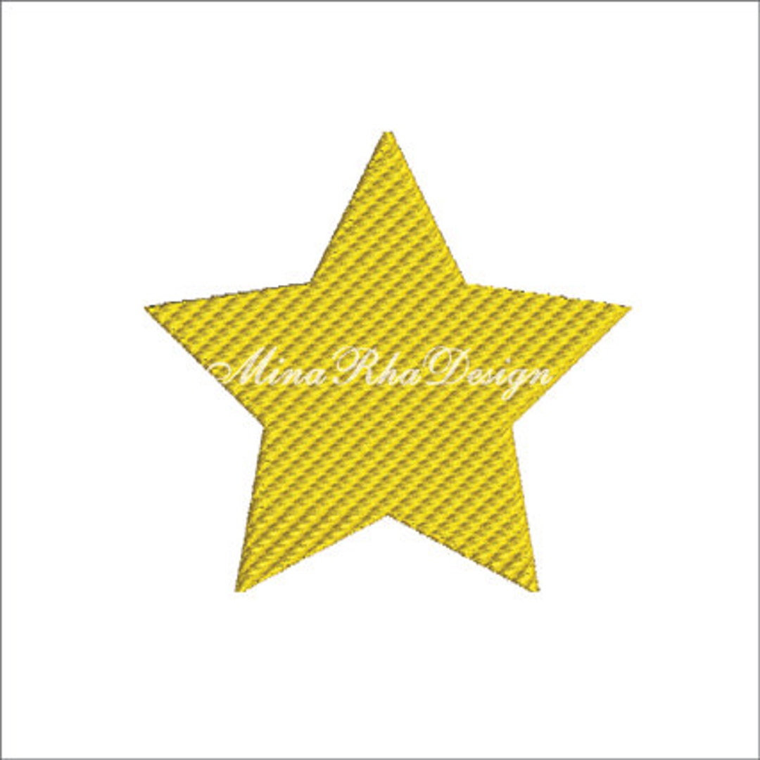Star Machine Embroidery Design Solid Stitches Star Embroidery Design Etsy