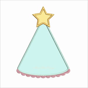 Birthday Party Hat Instant Download Embroidery Design Machine Applique