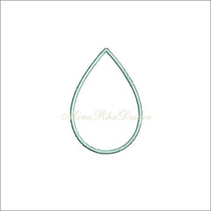 May include: A light blue teardrop shape outline.