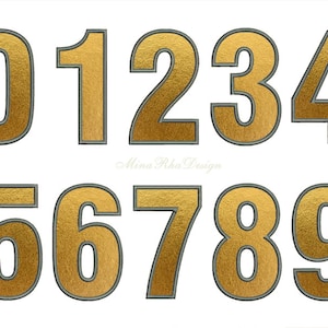 Numbers Embroidery Applique Numbers Set 5 Sizes Instant Download