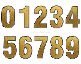 Numbers Embroidery Applique Numbers Set 5 Sizes Instant Download