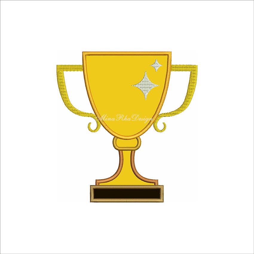 Trophy cup applique embroidery design embroidery design  etsy Trophy cup applique embroidery design embroidery design  etsy