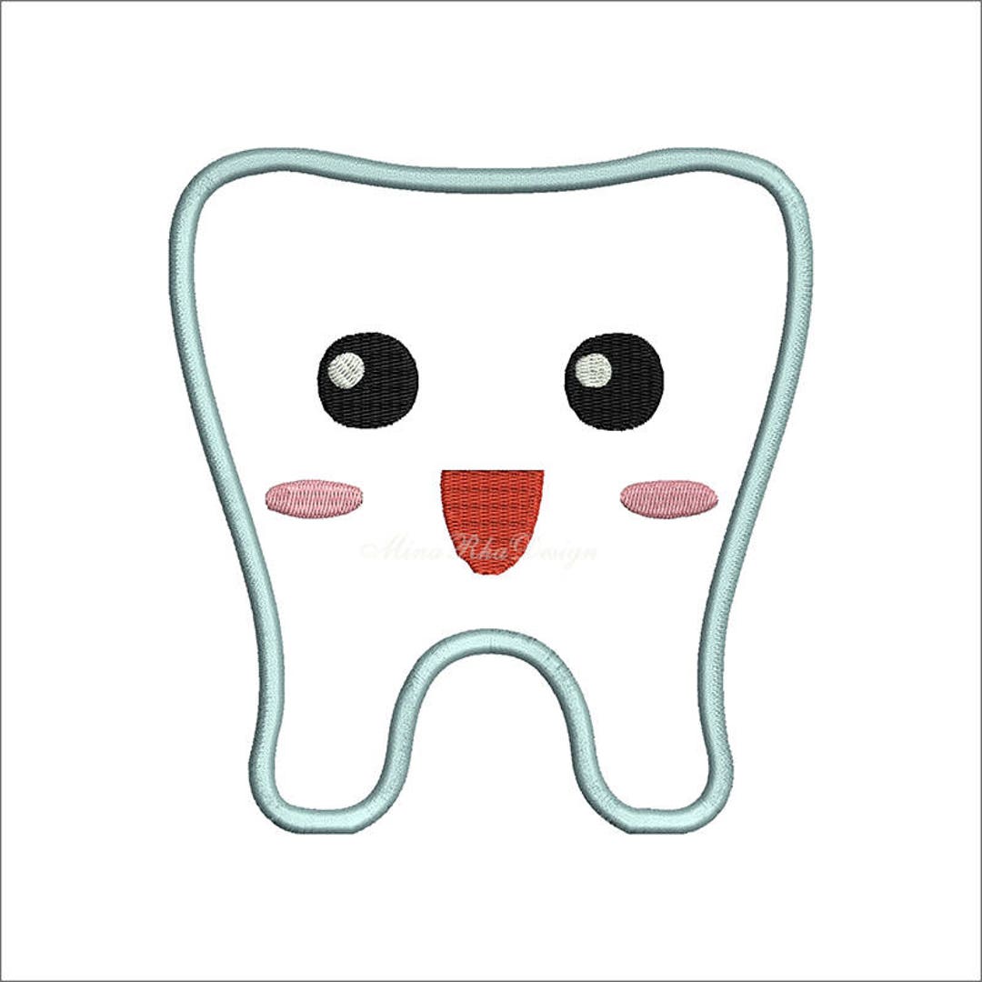Tooth Applique Design Machine Embroidery Design Etsy