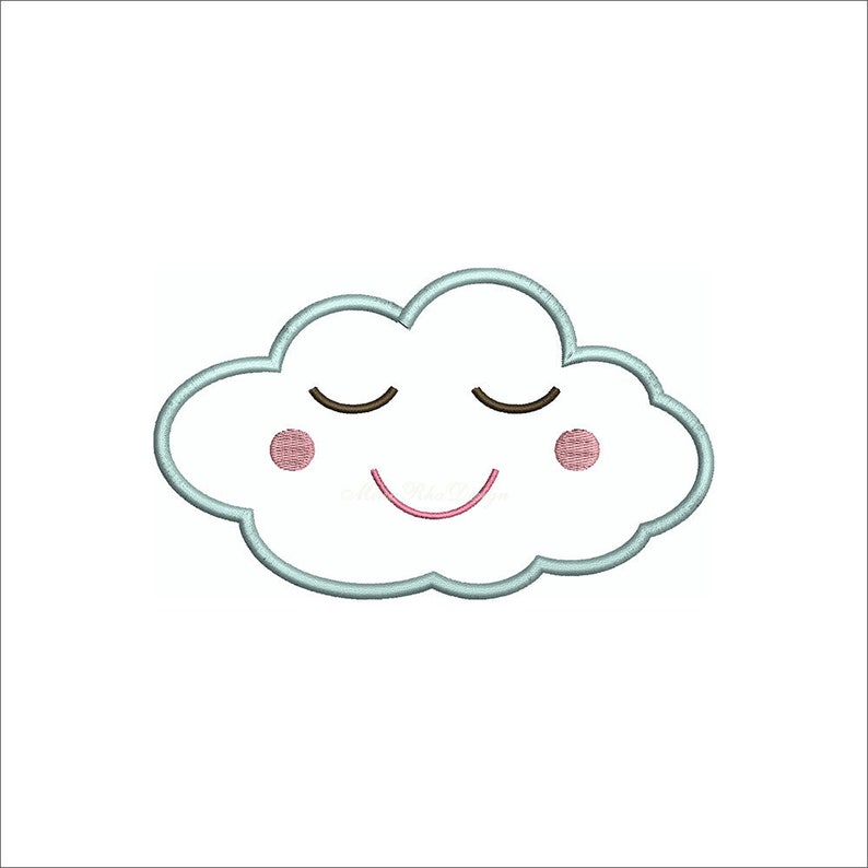 Cloud applique design machine jessecmault design instant  etsy