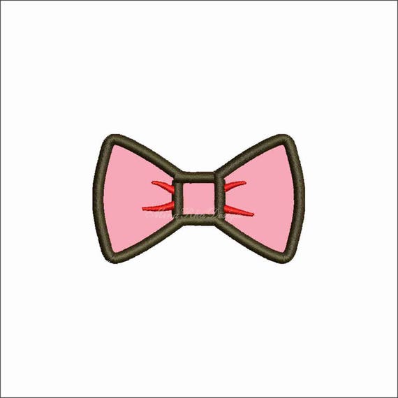 Bow Tie Applique Design Machine Embroidery Design Instant Etsy