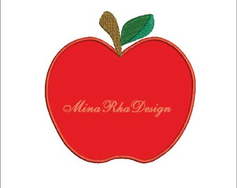 Apple Applique Back to School Machine Embroidery Designs Instant Download