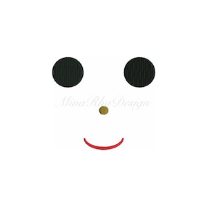 Simple Doll Face Machine Embroidery Design  Instant Download