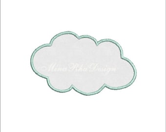 Diseño de bordado de máquina de apliques de nube Descarga instantánea