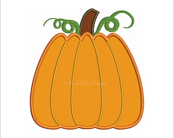 Thanksgiving Pumpkin Applique Design Machine Embroidery Instant Download