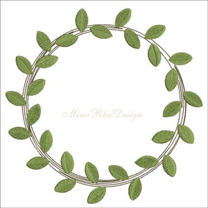 Laurel Wreath Machine Embroidery Design Instant Download