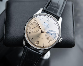 Vintage IWC Portugieser Dune Gold Zifferblatt 7 Tage Stahl Automatik 42 mm