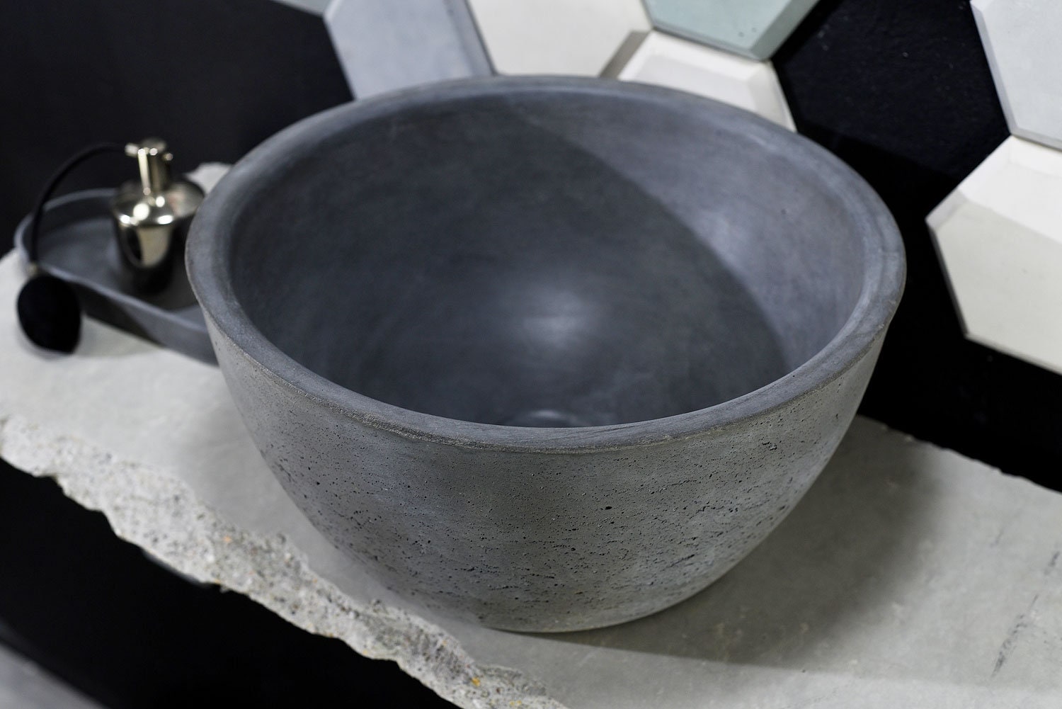 Modern Grey Bathroom Sink / Dark Grey Vessel | Etsy