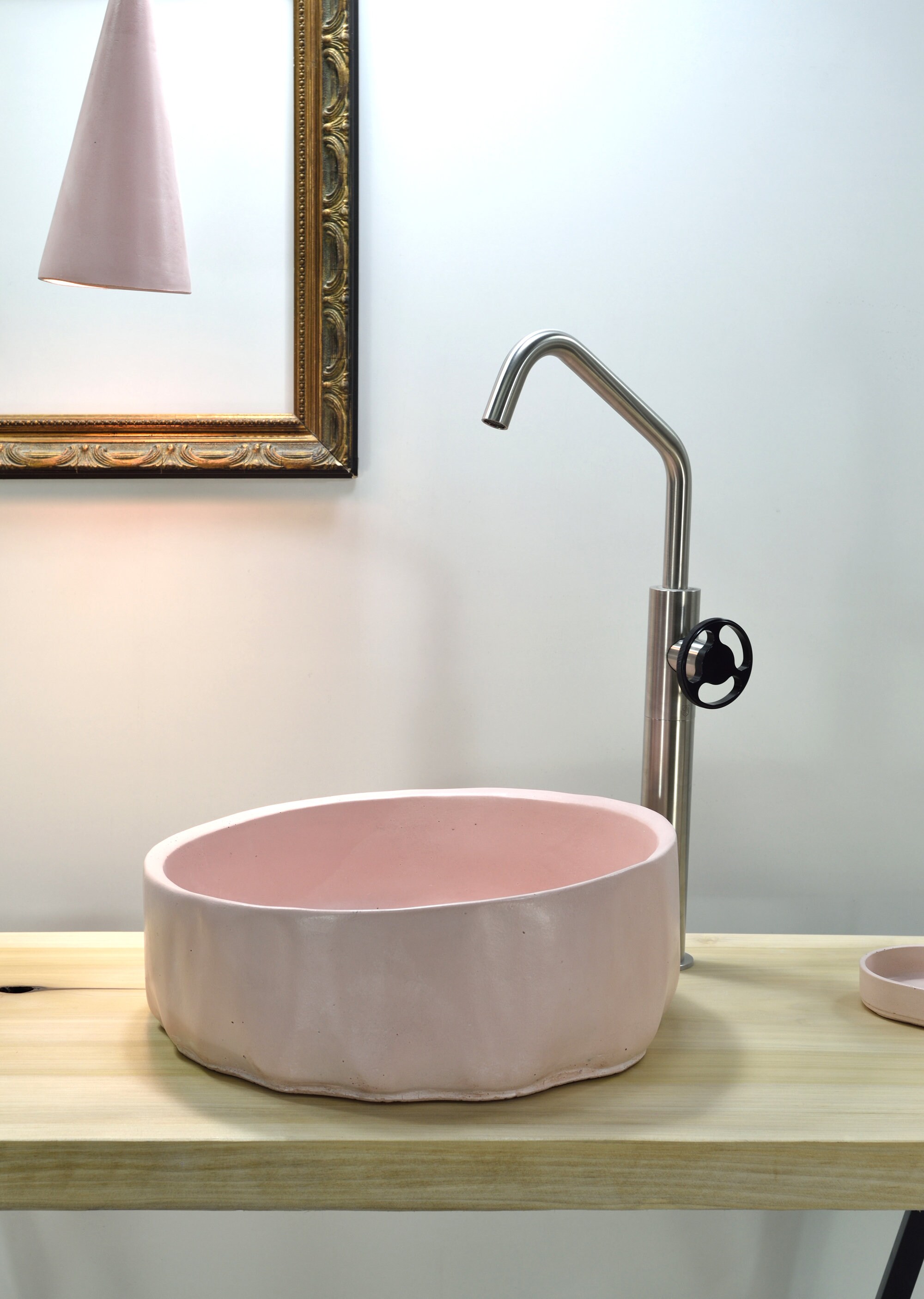 Pale Pink Concrete Sink Bathroom Vessel Sink Countertop Wash Etsy
