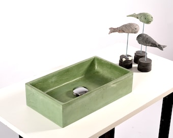 Lavabo de baño hecho a medida / Lavabo de hormigón artesanal