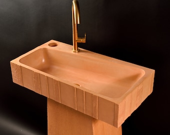 Lavabo à poser rectangulaire moderne et moderne, évier en béton EPitoMI