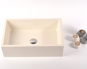 Rectangular Bathroom Sink Special Discount in Off White Color with 2 Tea Light Candle Holders