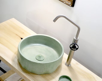 Mediterranean Whimsy : The Olive Inspired Round Asymmetrical Washbasin