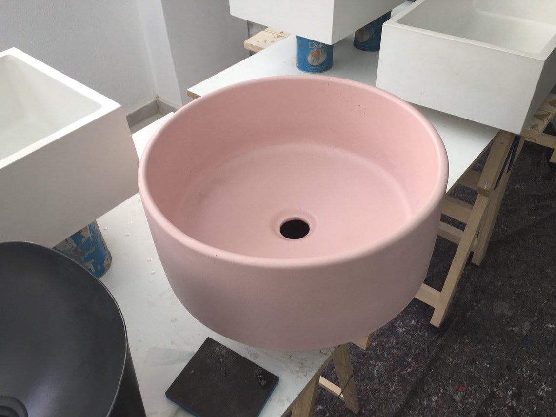 Pale Pink Bathroom Sink / Bathroom Vessel Sink Countertop Wash Etsy UK