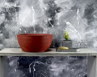 Red Concrete Bathroom Sink / Colored Sink / Top Washbasin